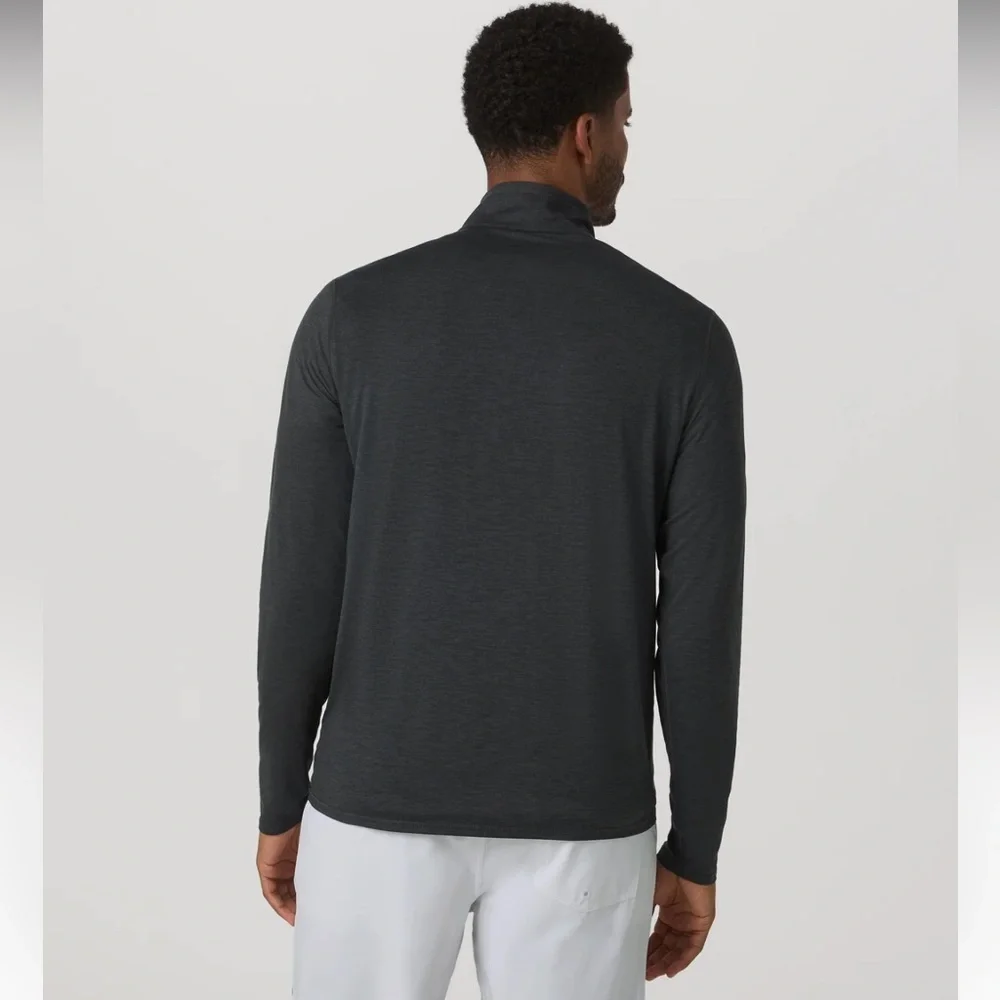 Vuori Ease Performance Long Sleeve Half Zip 2.0 Charcoal Gray Heather Size XL